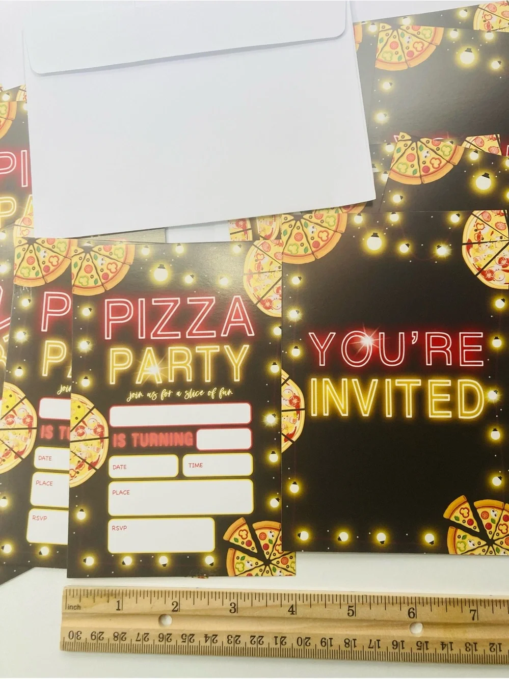 19 NEW Pizza Party Invitation Cards Wit Envelopes